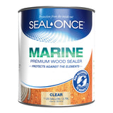 Seal-Once Marine Premium Wood Sealer - Waterproof Sealant - Wood Stain and Sealer in One - 1 Gallon & Clear Seal-Once