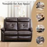 VUYUYU 2 Seater Recliner Sofa - Double Reclining Loveseat with Massage & Heating - PU Leather Home Theater Seating Manual Recliner Motion Living Room Chair (Brown) VUYUYU