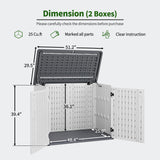 Macrout 25 Cu.Ft Small Plastic Outdoor Storage Cabinet with Floor, 4.3 x 2.5 ft Waterproof Resin Outdoor Storage Shed, Lockable Horizontal Shed for Garden and Patio M MACROUT
