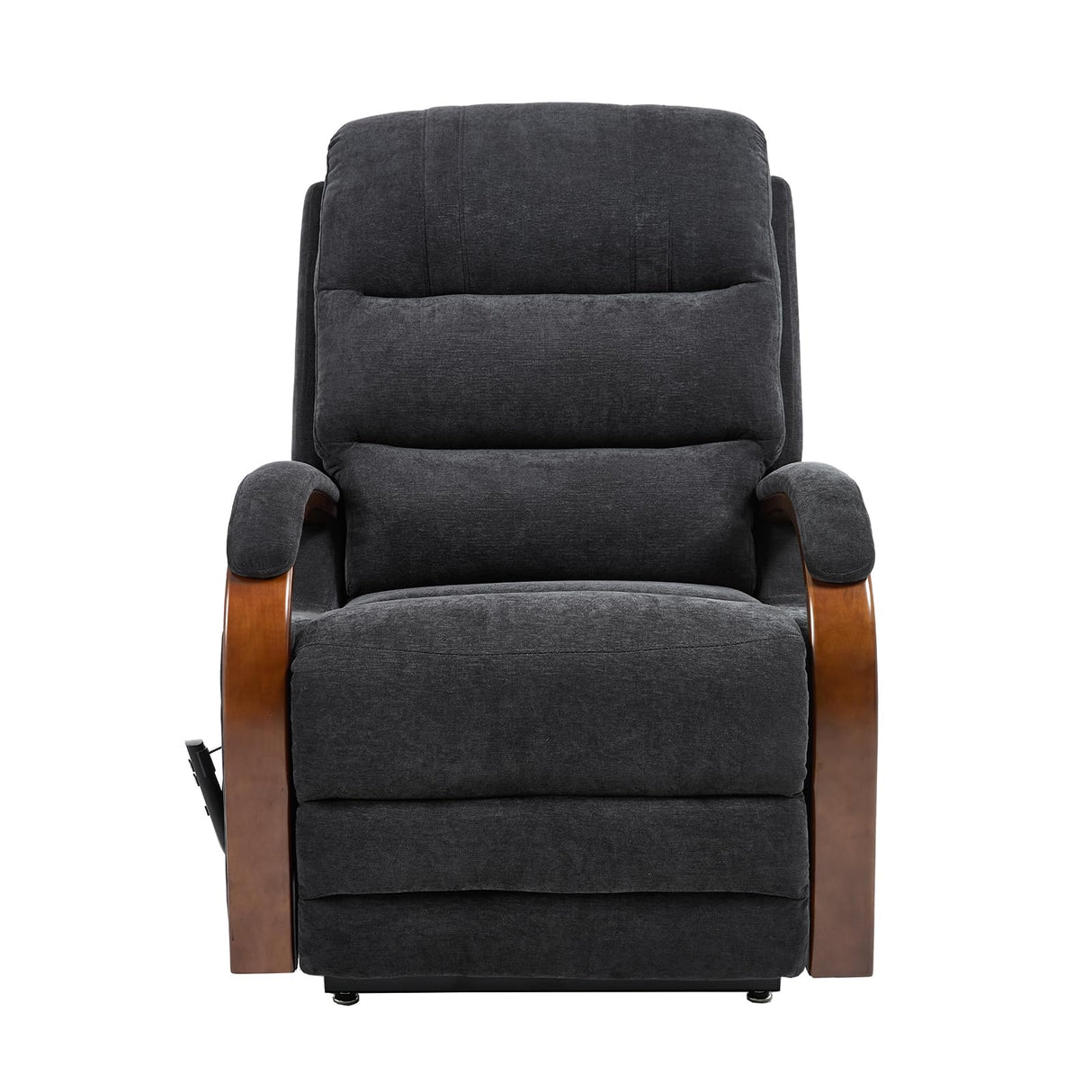 Trustyue Dual Motor Power Lift Recliner Chair, Lift Chair with Massage and Heat for Elderly, Lay Flat Recliner, Standing Assistance, Infinite Position Reclining, Living Room Chair, Chenille, Black Trustyue