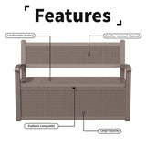 EasyUp 80 Gallon Outdoor Storage Bench, Waterproof and Lockable Deck Box Outdoor Storage Furniture for Patio,Garden,and Porch – Perfect for Storing Garden Tools and Cushions(Gray) EasyUp