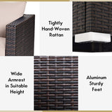 Tangkula Wicker Loveseat 2 Piece, Patio Furniture Couch with Removable Cushions, Rattan Loveseat Sofa for Balcony, Deck, Garden and Poolside Tangkula