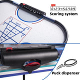 48" Air Hockey Game Table, Powered Ice Hockey Game Table Combines Bowling and Shuffleboard, Arcade Games Machines for Home with Round Corner Hyner