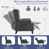 SAMERY Wingback Recliner Chair with Massage and Heat, Push Back Recliner Accent Chair, Modern Tufted Reclining Lounge Single Small Recliner Chair Set of 2 for Small Spaces, Living Room, Office SAMERY