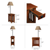 Leick Home 10028 Mission Lamp Table, Made with Solid Wood, End Table for Living Room, Bedroom, and Home Office, Medium Oak Finish Leick Home