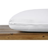 Christopher Knight Home Wicos Modern Acacia Wood Outdoor Sofa with Cushion, Wood Patio Sofa Chair Armless Design, Garden Backyard Outdoor Lounge Sofa Couch with Water-Resistant Cushion, Teak+White Christopher Knight Home