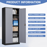 LISSIMO Metal Garage Storage Cabinet,71" H Tall Tool Cabinet with 2 Doors and 5 Adjustbale Shelves,Lockable Tool Cabinet for Garage,Basement,Home Office LISSIMO