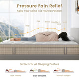 FLEXPEDIC King Size Mattress,14 Inch Memory Foam Hybrid Mattresses in a Box with Individual Pocket Spring,Khaki Medium Firm King Mattress,CertiPUR-US FP FLEXPEDIC