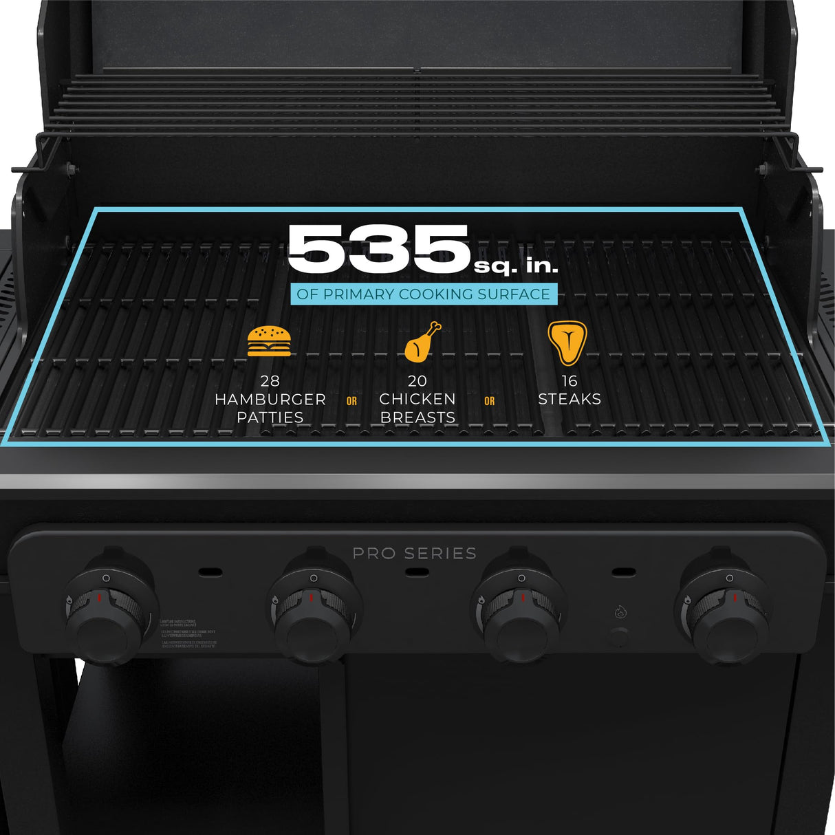Char-Broil® Pro Series™ with Amplifire™ Infrared Technology 4-Burner Propane Gas Grill Cabinet with Side Burner, Black - 463281024 Char-Broil