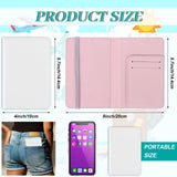 6 Pieces DIY Sublimation Passport Holder Covers, PU Leather Blank Heat Transfer Travel Passport Book Holder Wallet Cover for Passport, Business Cards, Credit Cards, Boarding Passes(Pink+Gray) Easywiny