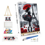JOOZ Paint by Numbers Kit for Adults Eiffel Tower Paint by Numbers Kit with Frame DIY Girl Paint by Number with Easel Flowers Paint by Number Kits on Canvas for Gift Home Wall Decor 7.87x11.81 Inch JOOZ