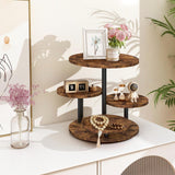 ELITEROO 4 Tier Round Cupcake Tower Stand for 50 Cupcakes, Wooden Rotatable Cake Stands with Tiered Tray, Farmhouse Wood Dessert Display Platter for Birthday Graduation Baby Shower Wedding Tea Party ELITEROO