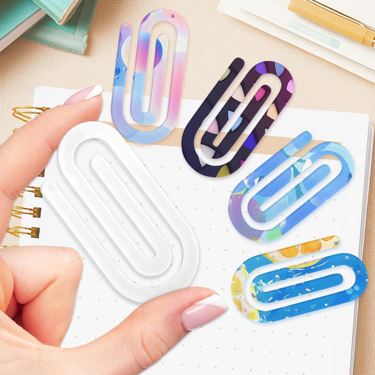 ToBeAce 12 Pcs Sublimation Paper Clips Jumbo Blanks, 4x2 Inch Acrylic Sublimation Paperclips Blanks Large, Personalized Paper Clips for Crafts, Gifts, Home, Office, School Use ToBeAce