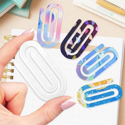 ToBeAce 12 Pcs Sublimation Paper Clips Jumbo Blanks, 4x2 Inch Acrylic Sublimation Paperclips Blanks Large, Personalized Paper Clips for Crafts, Gifts, Home, Office, School Use