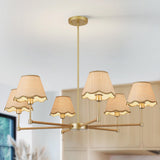 ZXFDWB Farmhouse Rattan Chandelier Light Fixture, 6-Light Boho Chandeliers for Dining Room, Adjustable Rustic Pendant Light Large Modern Gold Hanging Lighting for Kitchen Island, Living Room ZXFDWB