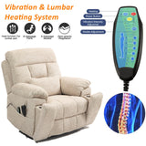 Big Tall Man Power Lift Lay Flat Recliner, Extra Wide Oversized Heat Massage Dual Motor Recliners Up to 400 LBS, Large Electric Power Recliner Chairs for Elderly, Adults, Lazy Boy(Cream Chenille) LITVZ
