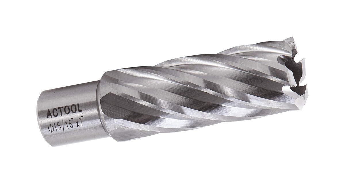 ACTOOL 15/16" Diameter × 2" Depth of Cut HSS ANNULAR Cutter with 3/4'' Weldon Shank ACTOOL