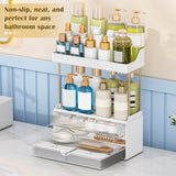 caktraie 5 Tiers Bathroom Counter Organizer - 3 Drawers Makeup Organizer, Cosmetic Storage Drawer for Dresser Countertop and Bathroom Vanity for Large Skincare, Perfume, Clear caktraie