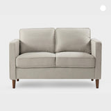 Mellow HANA Modern Linen Fabric Loveseat / Sofa / Couch with Armrest Pockets, Sand Grey Mellow