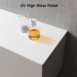 DOVELF 70" Floating TV Stand with 36" Electric Fireplace & LED Lights, Wall Mounted High Gloss Finish Entertainment Center with Storage Cabinets for TVs Up to 80" White DOVELF