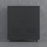 JINKUR Metal Storage Cabinet with 2 Doors and Adjustable Shelf, Steel Accent Sideboard Buffet Cabinet for Home, Office, Garage, Entryway, Living Room, Kitchen Pantry and Dining Room (Black) JINKUR