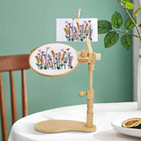 Embroidery Hoop Stand, 360° Adjustable Sitting Cross Stitch Stand, Easy to Use Wooden Embroidery Hoop Holder, Cross Stitch Stand for Art Craft Sewing Projects guofa