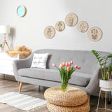 Qunclay 5 Pcs Wall Art Decor Wooden Living Room Wall Decor Bohemian Hanging Farmhouse Geometric 10'' and 8'' Aesthetic Wood Minimalist Posters for Bedroom(Floral) Qunclay