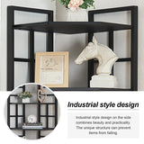 HOMISSUE Corner Shelf, 6 Tier Tall Narrow Bookshelf 76.9", Industrial Corner Bookcase with Storage for Home Office Living Room and Bedroom, Black HOMISSUE