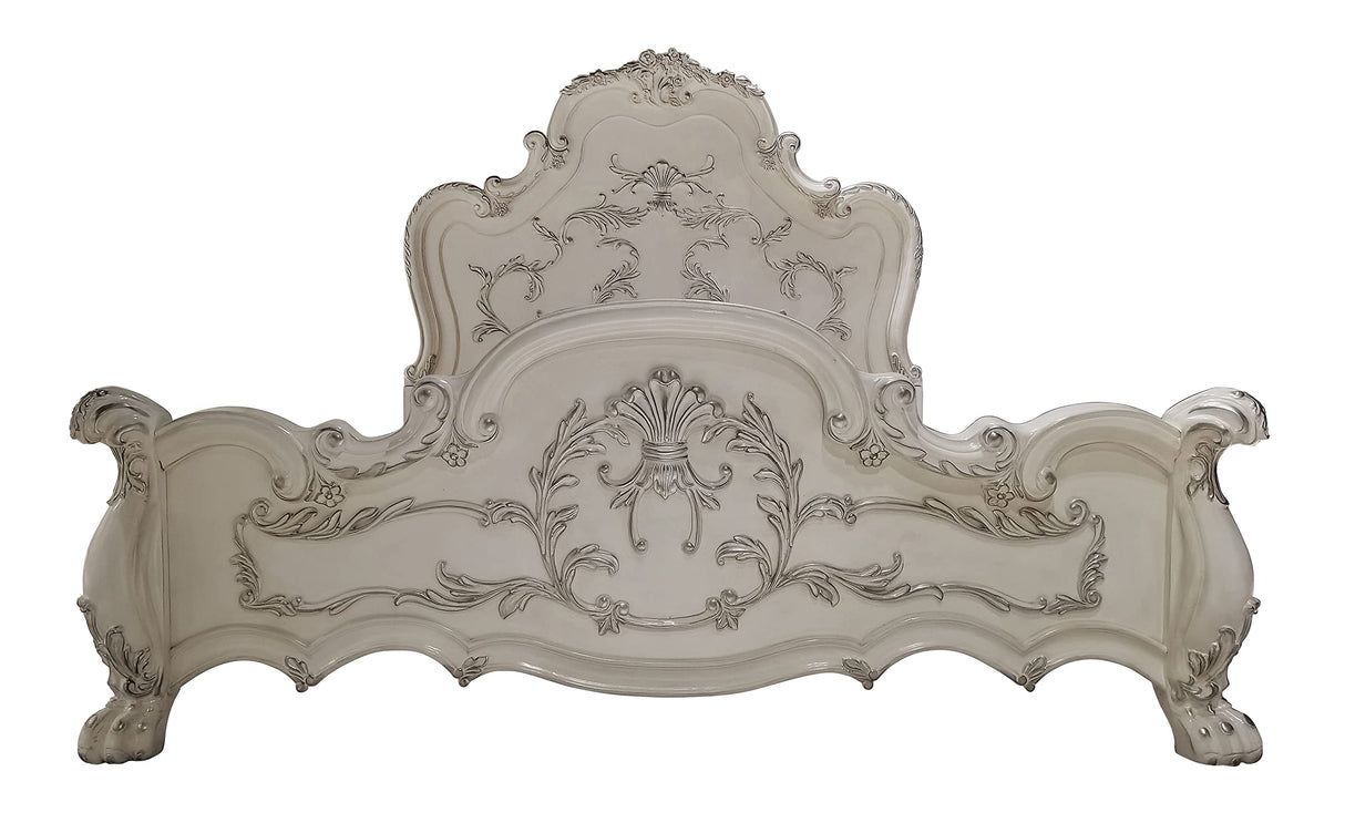 Dresden Arched Headboard California King Bed in Bone White by ACME Furniture ACME Furniture
