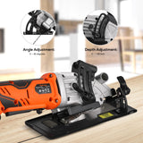 Yunirvana Mini Circular Saw, 20V 3400RPM Professional Cordless Circular Saw, Adjustable Angle and Depth,Max Cutting Depth 1-2/3"(90°), 1-1/8"(45°), Laser Guide, Rip Guide Yunirvana