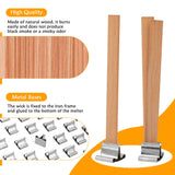 Wood Wicks for Candles Making,50pcs Wooden Candle Wicks,50pcs Wick Stickers,for Soy Wax, Beeswax, Coconut Wax - DIY Candle Making Supplies for Beginners & Professionals Blingfun