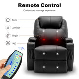 Korser Recliner Chair, Rocking Chair with Massage and Heat, 360° Swivel Recliner Chairs for Adults, Rocker Manual Recliner with Remote Control and Cup Holder for Living Room, Bedroom, Nursery Korser
