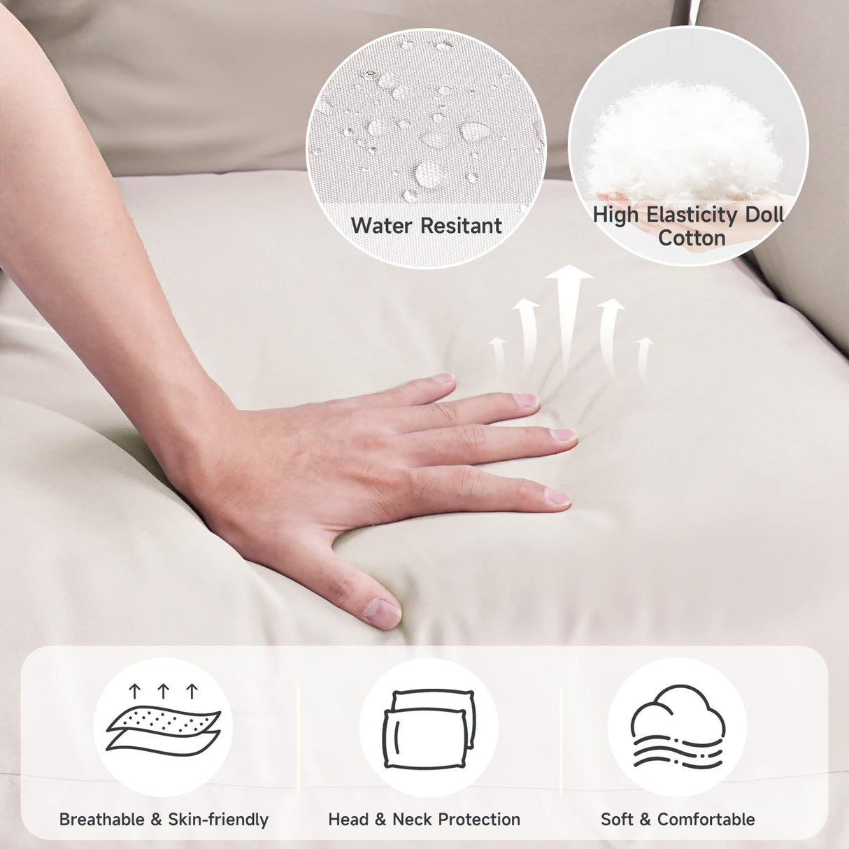 ONBRILL Hanging Egg Chair with Stand, Outdoor Indoor Egg Swing Chair with Cushion Headrest, Rattan Wicker Egg Chair with Dual Chains, 350LBS Capacity for Patio, Porch, Balcony, Bedroom (Khaki) ONBRILL