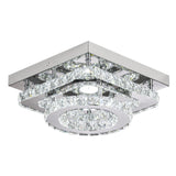 Crystal Ceiling Light Fixture LED Crystal Chandelier Kitchen Lights Ceiling Crystal Flush Mount Ceiling Light Small Bedroom Chandelier Modern Chandelier for Hallway Bathroom Entryway Chandelier Light DSLITING