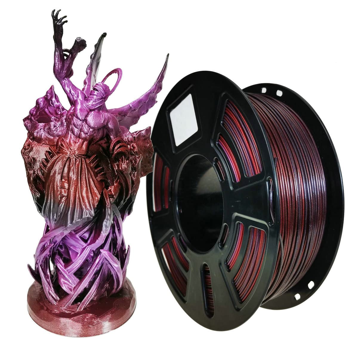 Stronghero3D PLA 3D Printer Filament 1.75mm,Galaxy Red,Black,Silk Purple,Net Weight 1kg Accuracy +/-0.05mm Stronghero3D