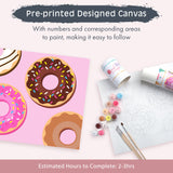 Pink Picasso Kits Paint by Number for Kids | DIY 8x10 Beginner Color by Numbers Canvas Painting Art Kits | Delicious Doughnuts Pink Picasso