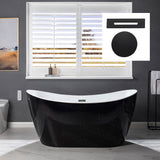 WOODBRIDGE 59" Acrylic Freestanding Bathtub Contemporary Soaking Tub, Black Acrylic(Matte Black Drain/Overflow),BTA1816-MB WOODBRIDGE