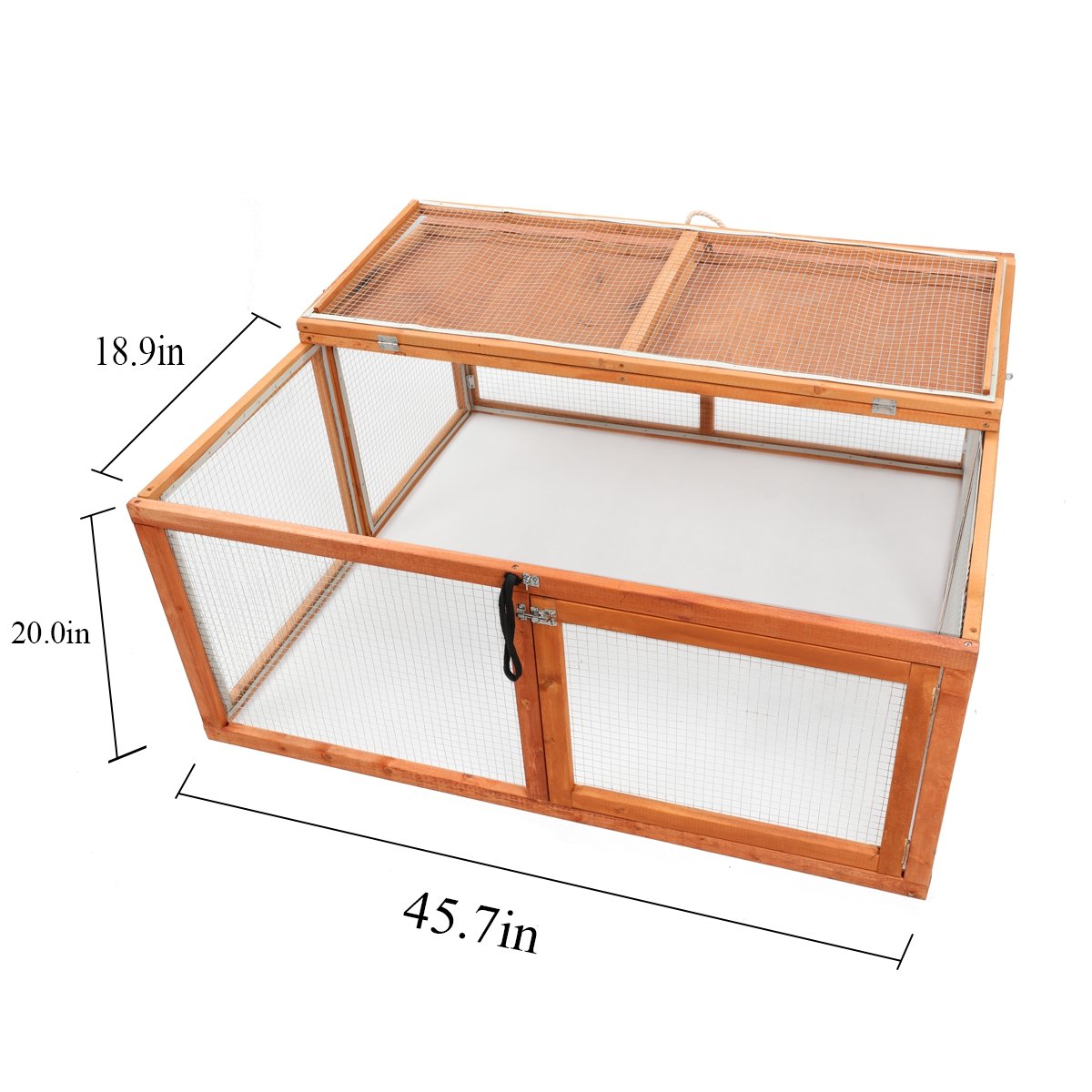 Magshion Foldable Chicken Coop No Assembly Required Wooden Bunny Rabbit Hutch Spacious Pet Hutch Playpen House Outdoor Small Animal Nesting Box 45.7 Inch (Natural) - WoodArtSupply