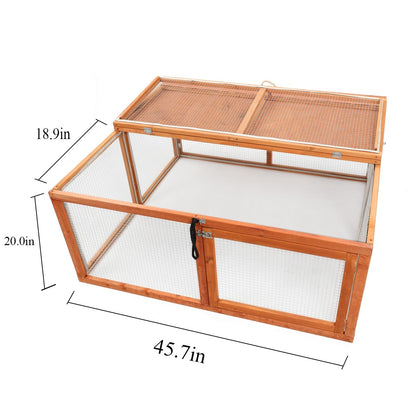 Magshion Foldable Chicken Coop No Assembly Required Wooden Bunny Rabbit Hutch Spacious Pet Hutch Playpen House Outdoor Small Animal Nesting Box 45.7 Inch (Natural) - WoodArtSupply