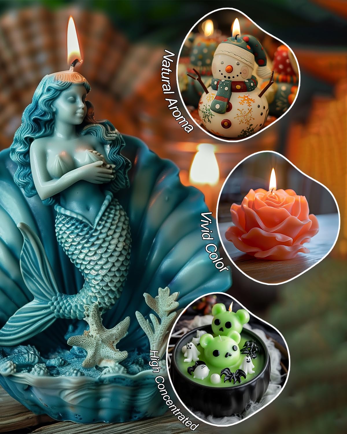 ARTY HUB Candle Dye - 24 Colors & 6 Essential Oils for Soy Candle Making - 30 Bottles X ARTY HUB