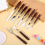 MBAIYO 27 Pcs Palette Knife Set, Stainless Steel Painting Knife Set Wood Handle Palette Knives Paint Spatula Pallet Knives for Acrylic Paint Tools for Canvas Oil Painting Mixing and Texturing MBAIYO
