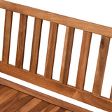 Outsunny Teak 41 Gallon Outdoor Storage Bench with Waterproof Lining and 2-Seat Capacity Outsunny