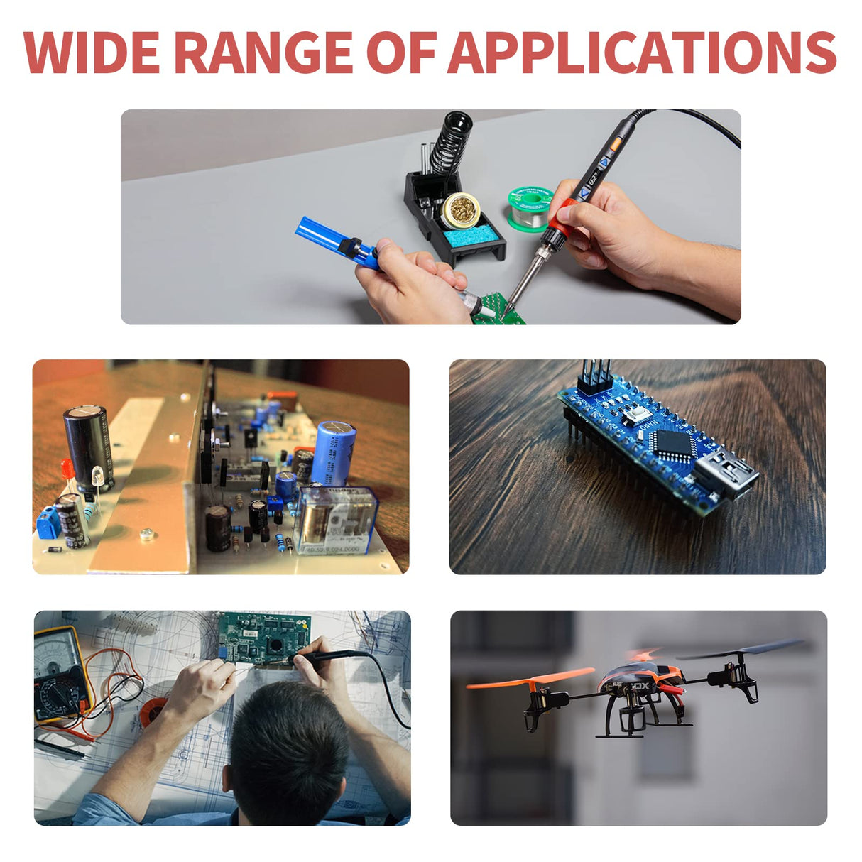 YIHUA 928D-III Soldering Iron,110W High Power, Fully Digital Display °F /°C- Temperature Control Soldering Tool, Accurate 194~896°F, with ON/OFF Switch, Iron Tip, Brass Wool, Automatic Sleep Mode YIHUA