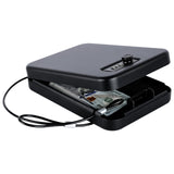 Dalmbox Portable Gun Safe for Pistols with Combination Lock Handgun Lock Box for Nightstand, Travel , Home, Car, Truck (9.4"X 6.4" X 1.8") Dalmbox