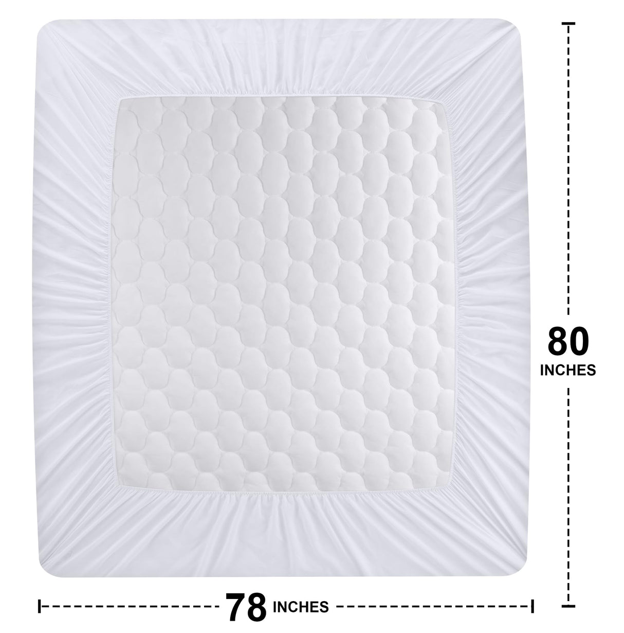 Utopia Bedding Waterproof Mattress Protector, King Mattress Pad, Quilted Fitted Cover Stretches up to 16 Inches Deep (White) Utopia Bedding
