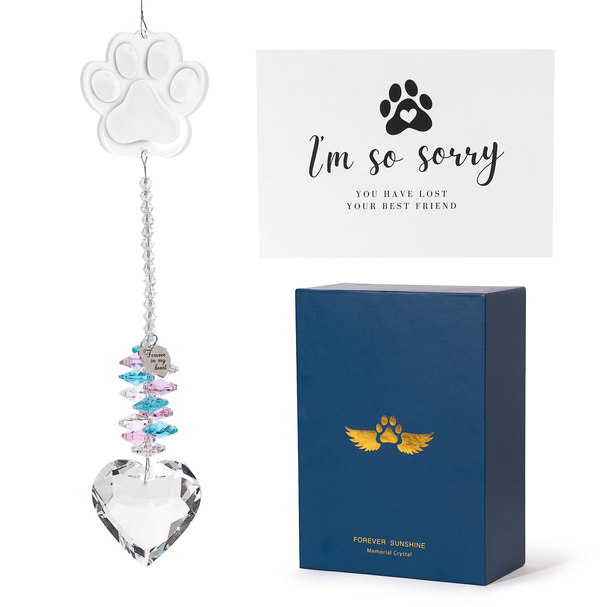 Pet Memorial Suncatcher, Dog Memorial Gifts, Pet Loss, Pet Sympathy, Thoughtful Dogs and Cats Remembrance, Bereavement Gifts ARUN