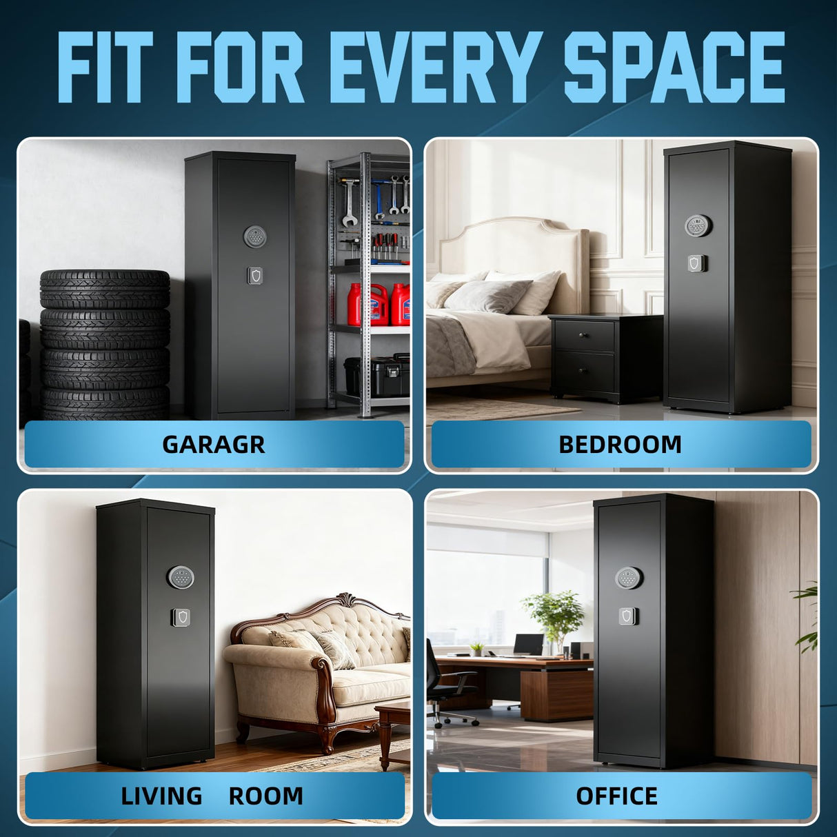 6-8 Gun Safe for Rifles and Pistols, Long Rifle Safe for Home Defense with Quick Access Digital Keypad, Dual Alarm System & Removable Shelves, Long Gun Cabinet for Shotguns – Unassembled Version Yiosotne