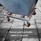 GaeaAuto 8 Inch Heavy Duty Casters Wheels Set of 4 Swivel Industrial Casters Rubber Wheels Tires for Cart Bench Shop Dolly Outdoor Wheels Replacement with 2 Brake and 3000Lbs Load Capacity, 4 Pack GaeaAuto