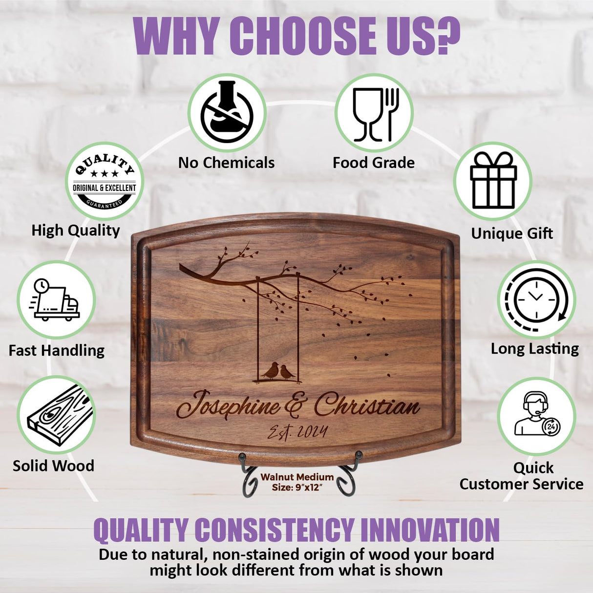 Tayfus Personalized Cutting Board, Engraved Wood Cutting Boards for Kitchen and Wedding Registry Ideas - Customized Gifts of Charcuterie Boards, Personalized Gifts — Anniversary Gift for Couple Tayfus