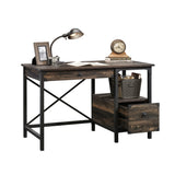 Sauder Steel River Desk, L: 47.48" x W: 23.47" x H: 29.53", Carbon Oak Finish Sauder